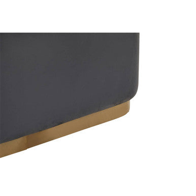 Grey Velvet Bench with Matte Gold Base | Hartford
