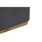 Grey Velvet Bench with Matte Gold Base | Hartford