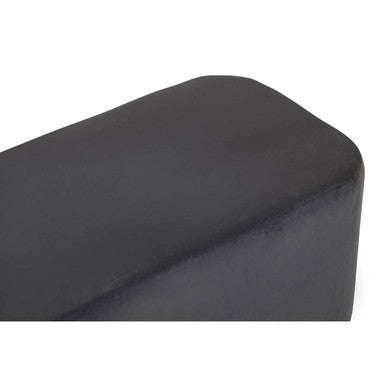 Grey Velvet Bench with Matte Gold Base | Hartford