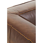 2 Seater Antique Brown Leather Sofa | King