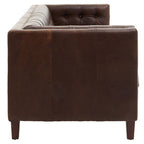 3 Seater Modern Chesterfield Dark Brown Leather Sofa | King