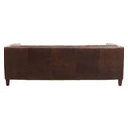 3 Seater Modern Chesterfield Dark Brown Leather Sofa | King