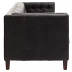 3 Seater Modern Chesterfield Black Leather Sofa | King