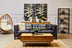 3 Seater Modern Chesterfield Black Leather Sofa | King