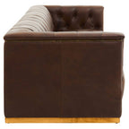 3 Seater Modern Chesterfield Dark Brown Leather Sofa | King