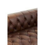 3 Seater Modern Chesterfield Dark Brown Leather Sofa | King