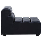 Armless Antique Black Leather Modular Sofa Chair | King
