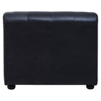 Armless Antique Black Leather Modular Sofa Chair | King