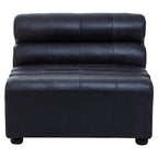 Armless Antique Black Leather Modular Sofa Chair | King