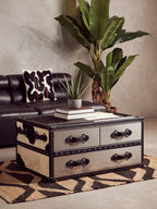 Armless Antique Black Leather Modular Sofa Chair | King