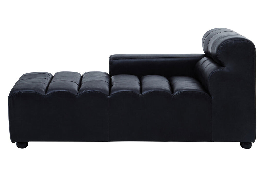 Antique Black Left Arm Leather Modular Chaise Sofa | King