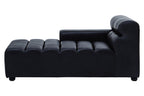 Antique Black Left Arm Leather Modular Chaise Sofa | King