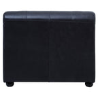 Antique Black Left Arm Leather Modular Chaise Sofa | King