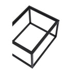 Set of 2 Removable Black and Gold Abstract Tray Tops Nesting Side Tables with Black Metal Frames | Celina
