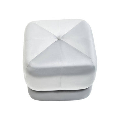 Grey Velvet Square Stool | Kaia