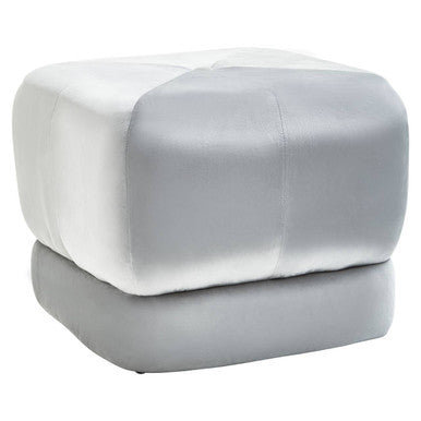 Grey Velvet Square Stool | Kaia