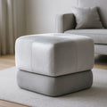 Grey Velvet Square Stool | Kaia