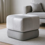 Grey Velvet Square Stool | Kaia