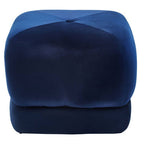 Midnight Blue Velvet Square Stool | Kaia