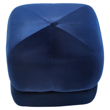 Midnight Blue Velvet Square Stool | Kaia