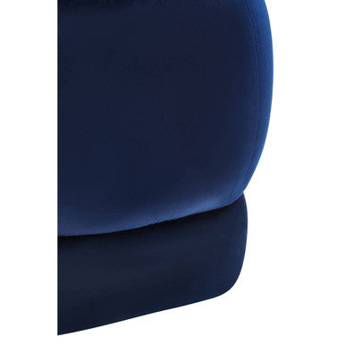 Midnight Blue Velvet Square Stool | Kaia