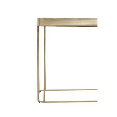 Gold Metal Console Table with Mirrored Top and Decorative Textured Edge, Ella