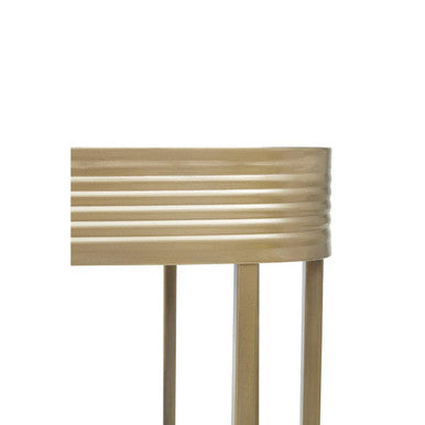 Gold Metal Console Table with Mirrored Top and Decorative Textured Edge, Ella