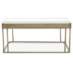 Gold Metal Coffee Table with Mirrored Top and Decorative Textured Edge | Ella