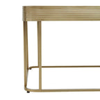 Gold Metal Coffee Table with Mirrored Top and Decorative Textured Edge | Ella