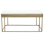 Gold Metal Coffee Table with Mirrored Top and Decorative Textured Edge | Ella