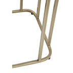 Gold Metal Side Table with Mirrored Top and Decorative Textured Edge | Ella