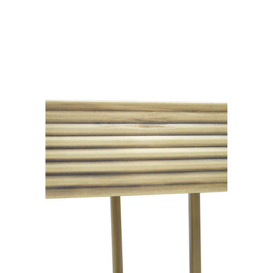 Gold Metal Side Table with Mirrored Top and Decorative Textured Edge | Ella