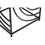 Clear Mirrored Glass Top Side Table with Black Curved Line Open Frame, Logan