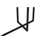 Smoked Mirror Top 2-Tier Console Table with Black Asymmetric Metal Frame | Cercle