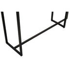 Smoked Mirror Top 2-Tier Console Table with Black Asymmetric Metal Frame | Cercle