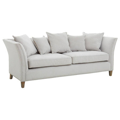 3 Seater Grey Fabric Sofa, Sutton