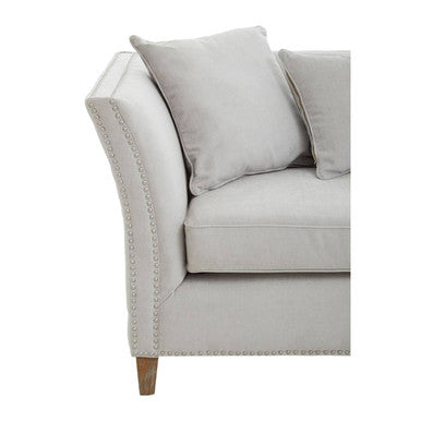 3 Seater Grey Fabric Sofa, Sutton