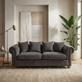 3 Seater Grey Fabric Sofa, Spencer