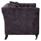 2 Seater Grey Velvet Sofa, Sabrina