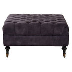 Grey Velvet Ottoman | Sabrina