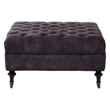 Grey Velvet Ottoman | Sabrina