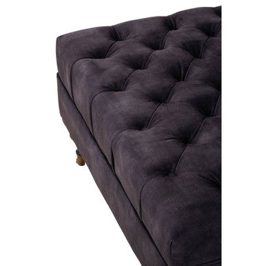 Grey Velvet Ottoman | Sabrina