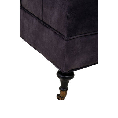 Grey Velvet Ottoman | Sabrina