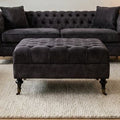 Grey Velvet Ottoman | Sabrina