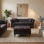 Grey Velvet Ottoman | Sabrina