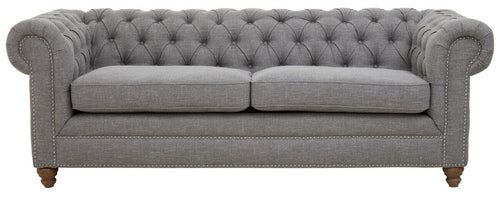 3 Seater Grey Linen Sofa | Stella