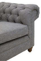 3 Seater Grey Linen Sofa | Stella