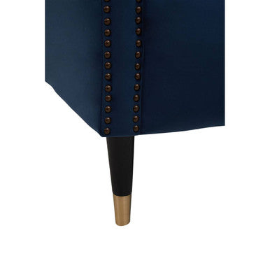 2 Seater Midnight Blue Velvet Sofa, Siena