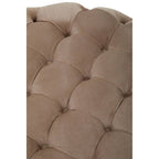 Beige Velvet Round Ottoman Stool | Suri