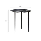 Silver Overlapping Tray Top Side Table with Black Metal Legs | Simbolo